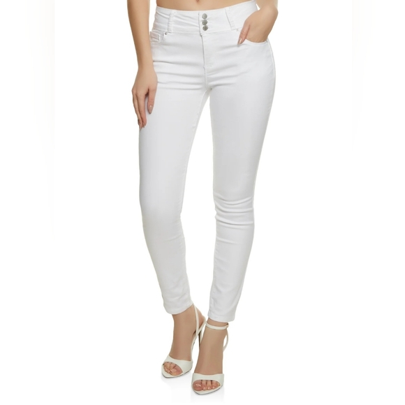 Wax Jean Denim - WAX Jean Collection 3 Button Skinny Jeans / White / Sz 20 / NWT